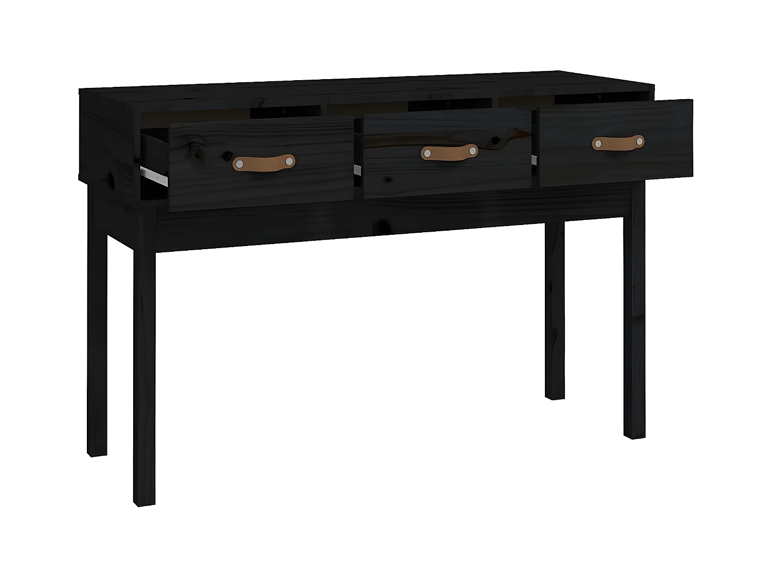 Table console Noir 114x40x75 cm Bois massif de pin GHR61083