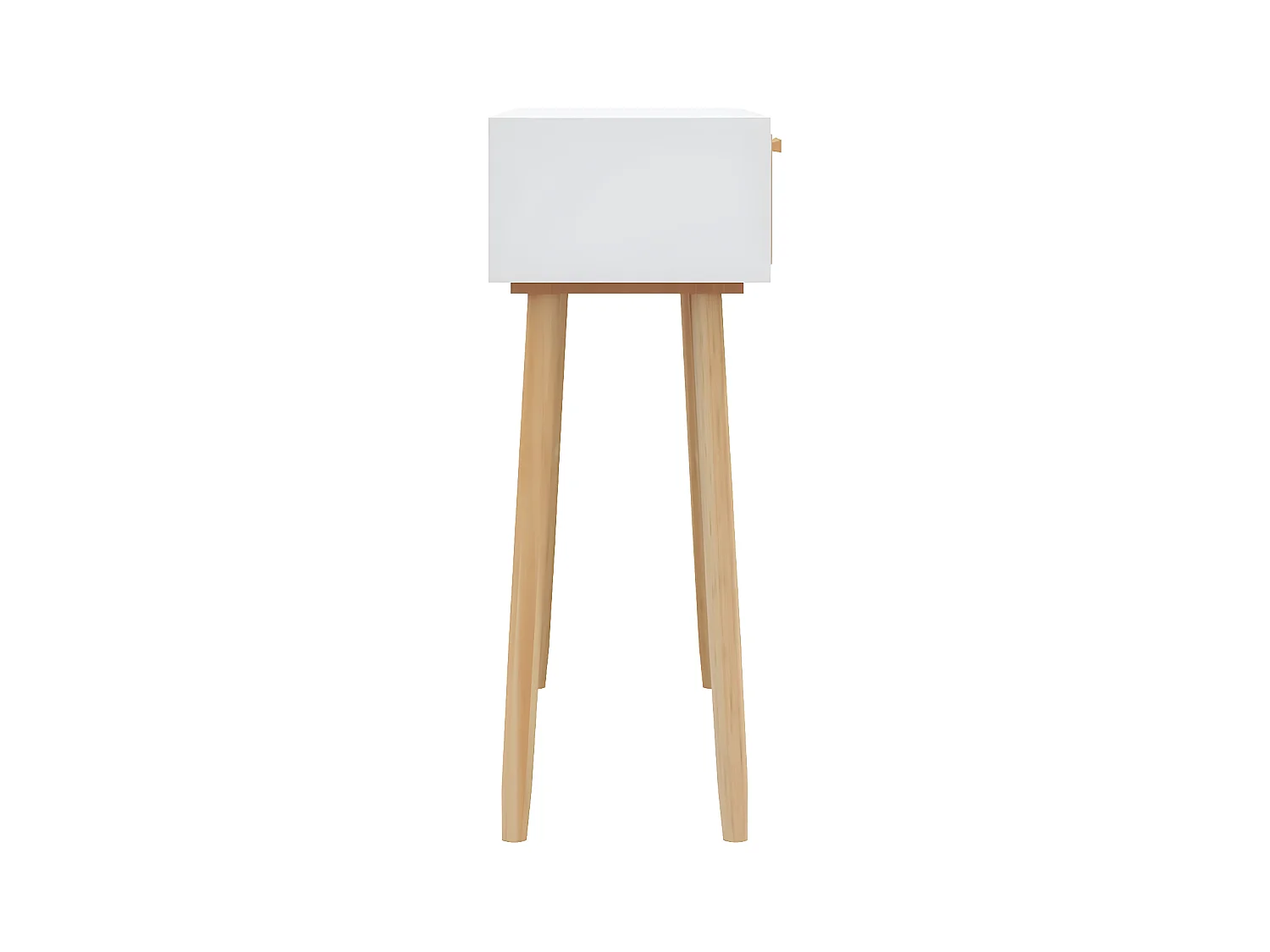 Konsolentisch,Flurtisch Weiß 80x30x75 cm Massivholz Kiefer Natur-Rattan -gkd901548