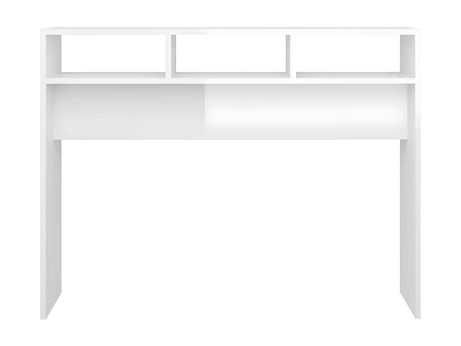 Table console Blanc brillant 105x30x80 cm Aggloméré GHR63628