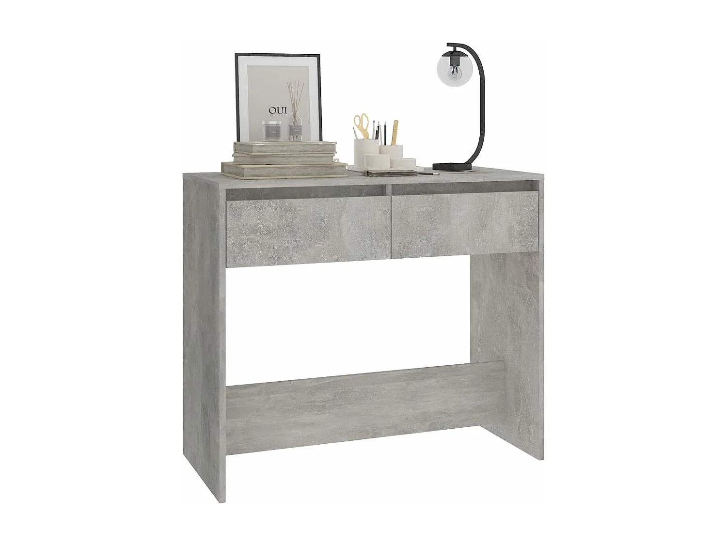 Table console Gris béton 89x41x76,5 cm Acier GHR46424
