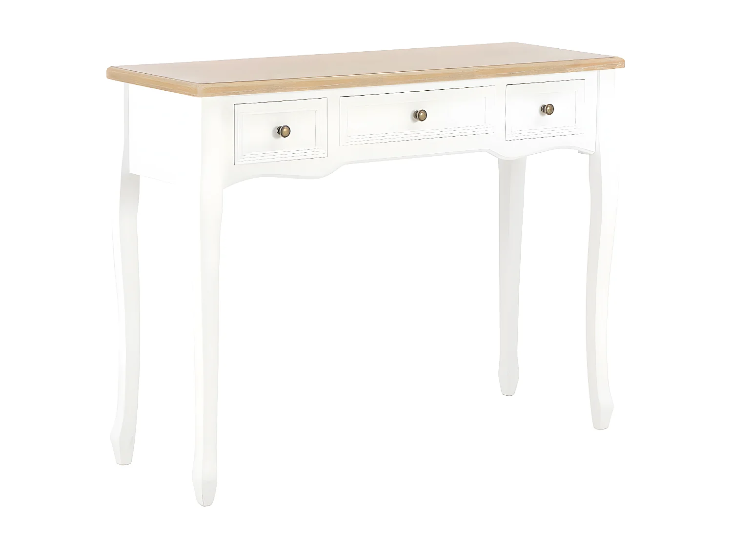 Table de console et coiffeuse avec 3 tiroirs Blanc GHR86570