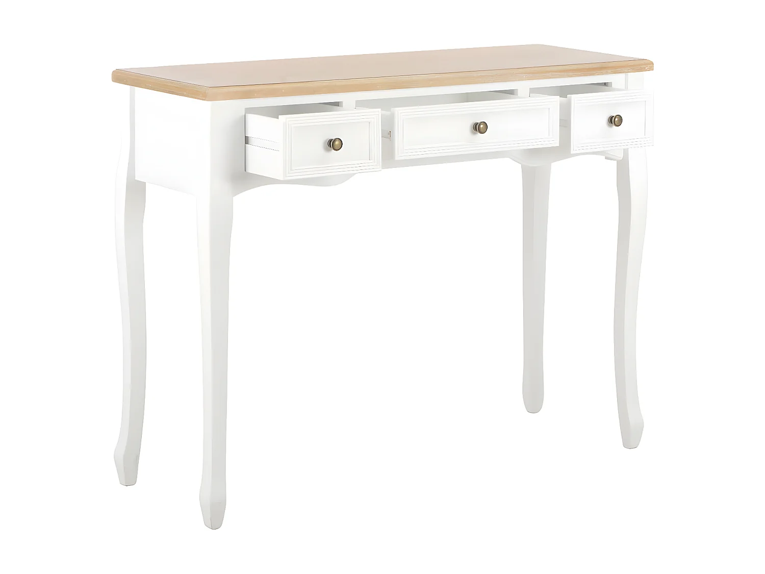 Table de console et coiffeuse avec 3 tiroirs Blanc GHR86570