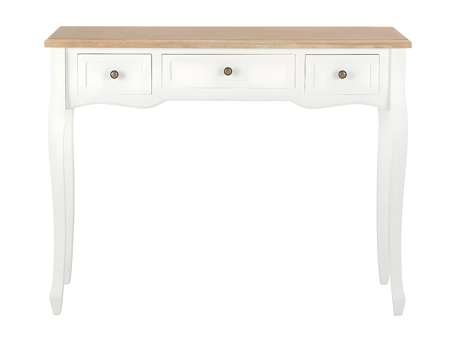 Table de console et coiffeuse avec 3 tiroirs Blanc GHR86570