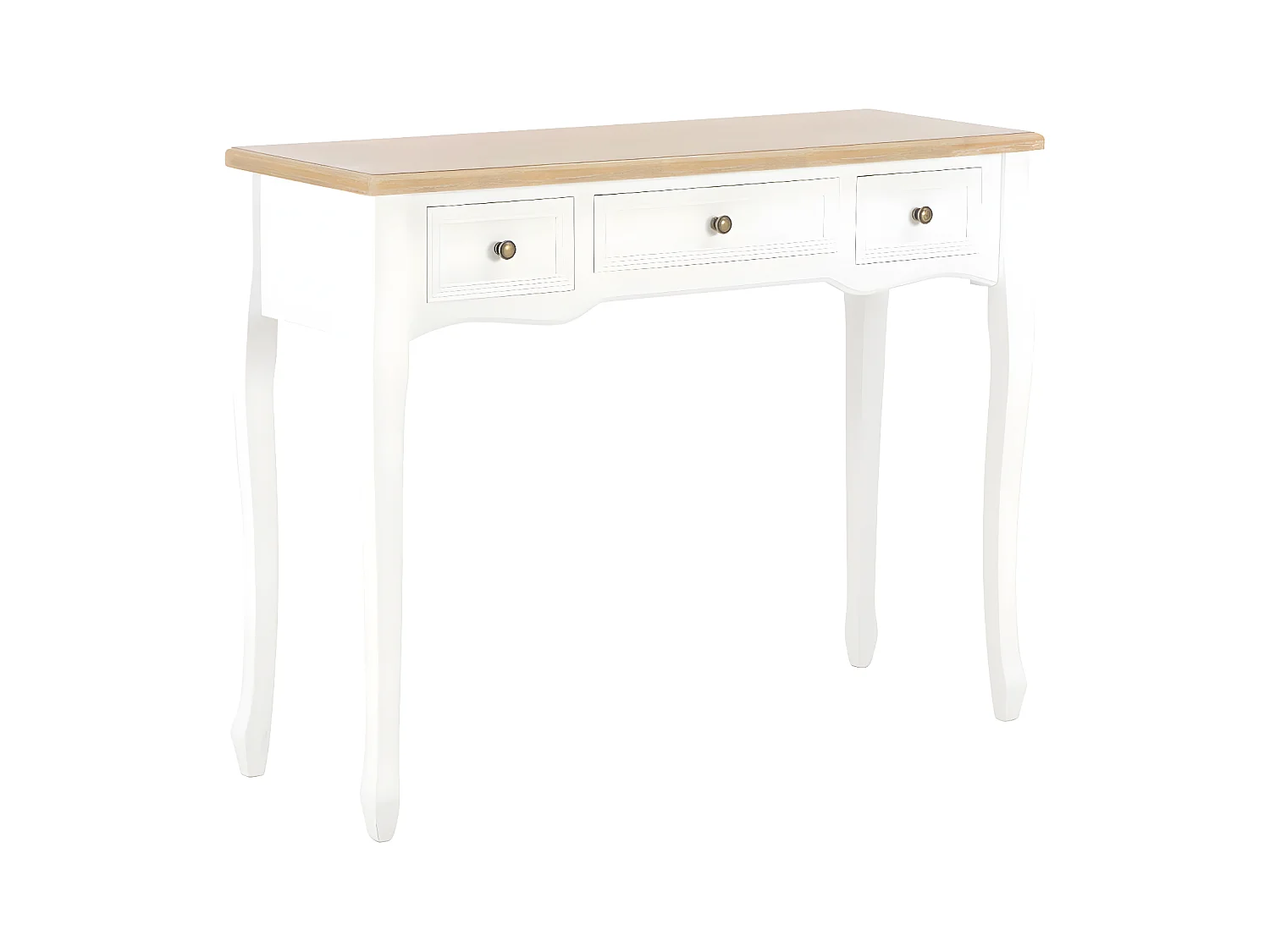Table de console et coiffeuse avec 3 tiroirs Blanc GHR86570