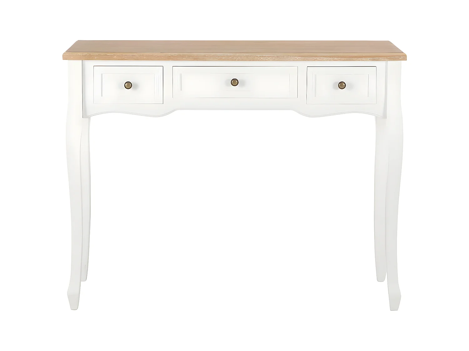 Table de console et coiffeuse avec 3 tiroirs Blanc GHR86570