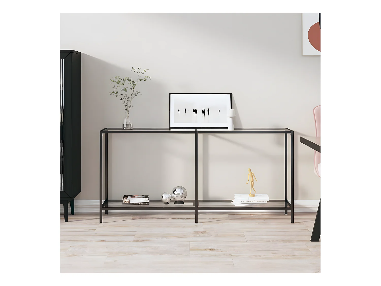 Table console Transparent 160x35x75,5 cm Verre trempé GHR85676