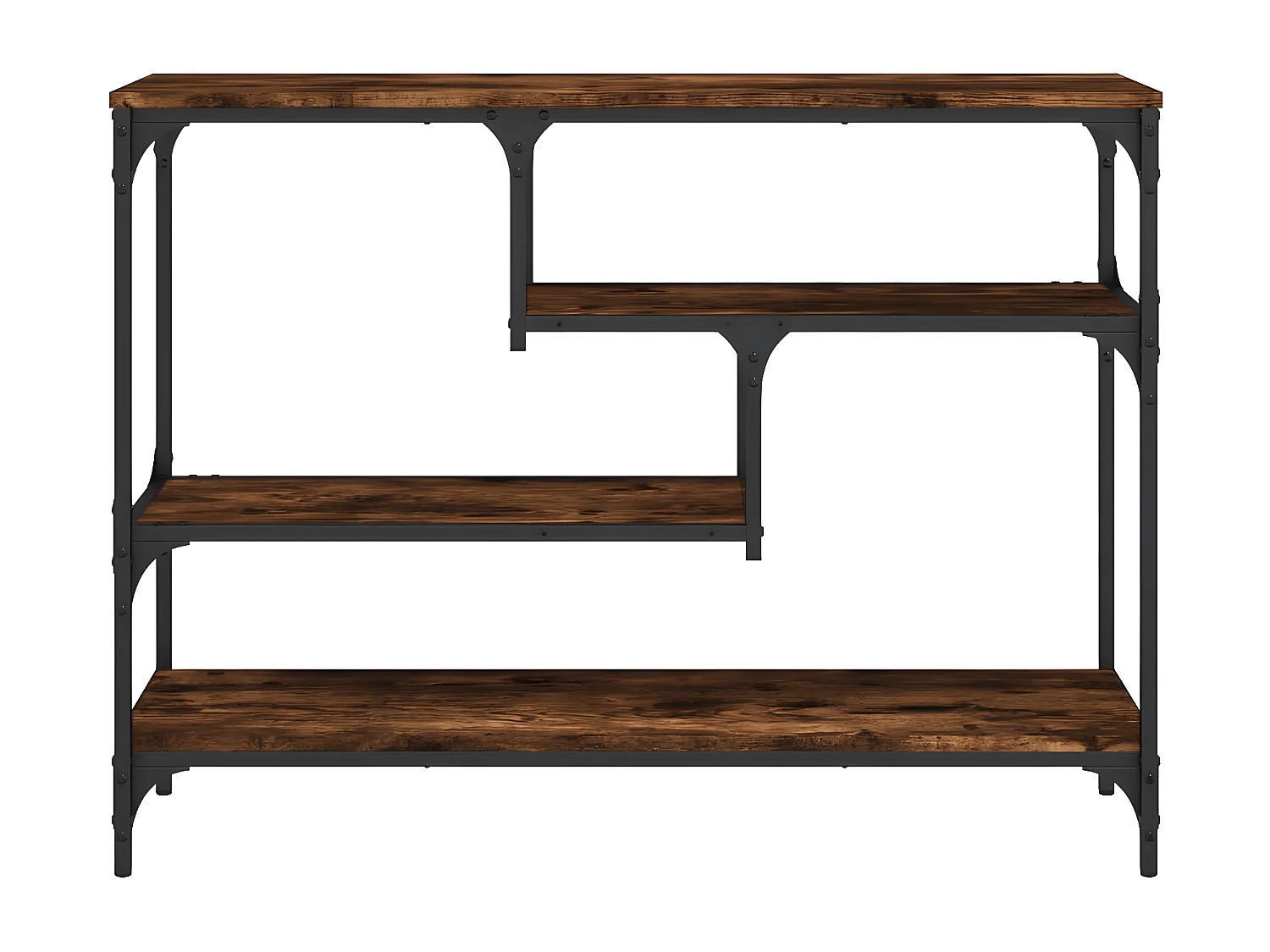 Table console chêne fumé 100x30x75 cm bois d'ingénierie GHR20171