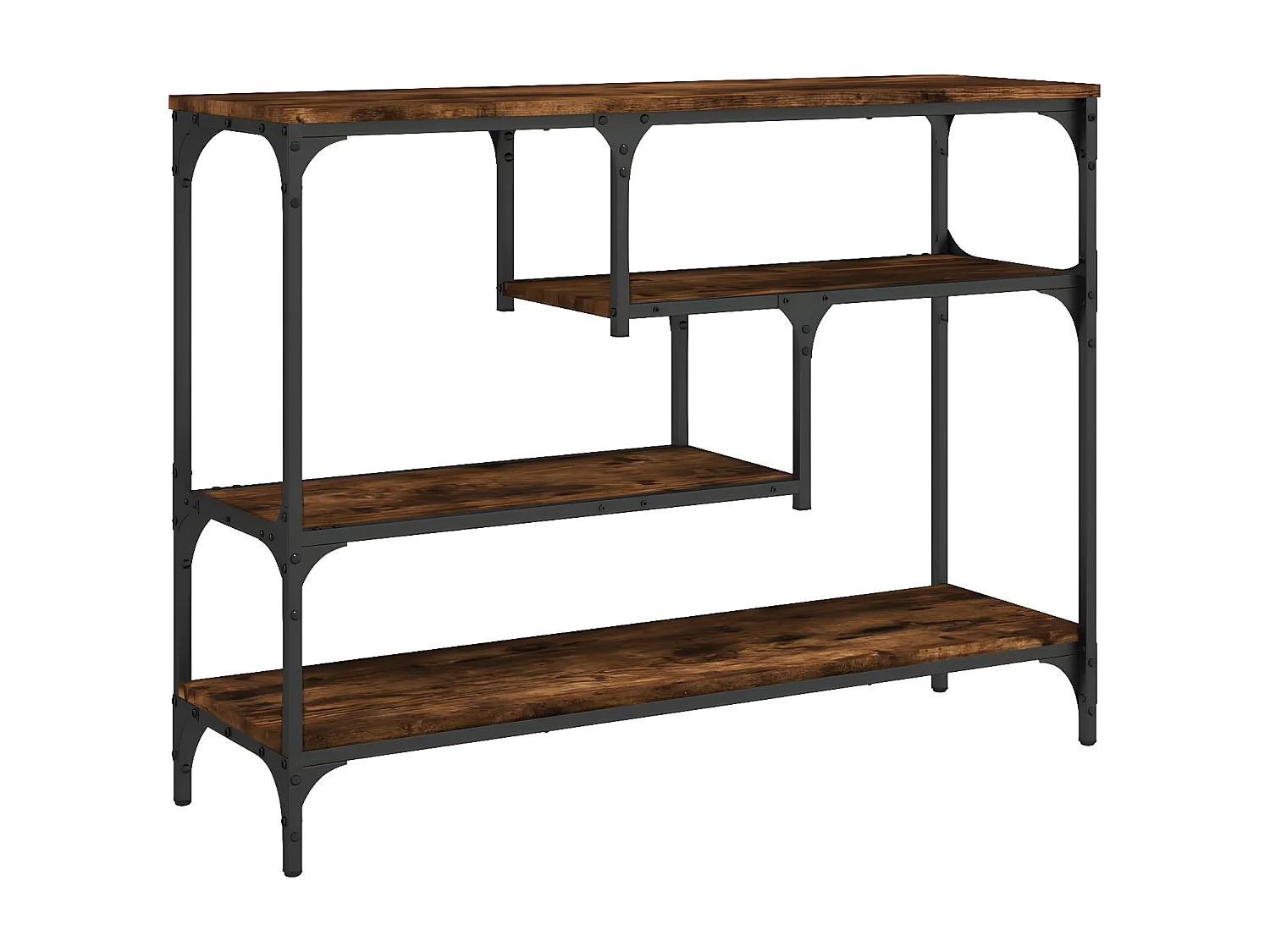 Table console chêne fumé 100x30x75 cm bois d'ingénierie GHR20171