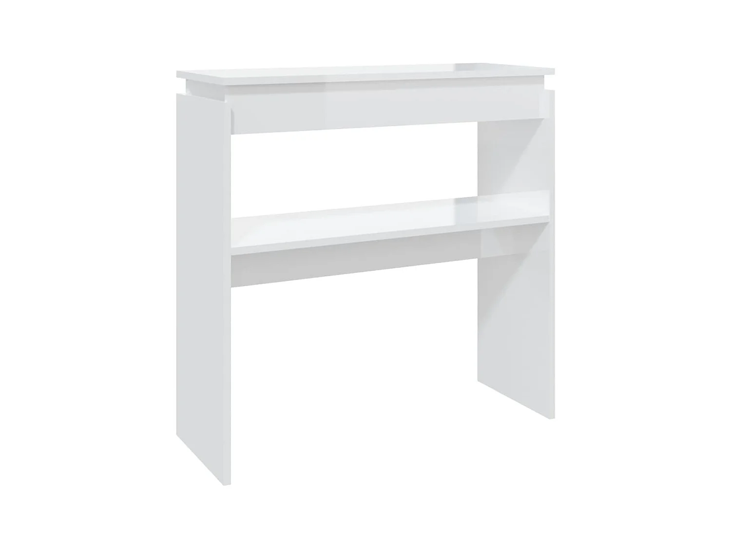 Mesa consola madera contrachapada blanco brillante 80x30x80 cm ES824056