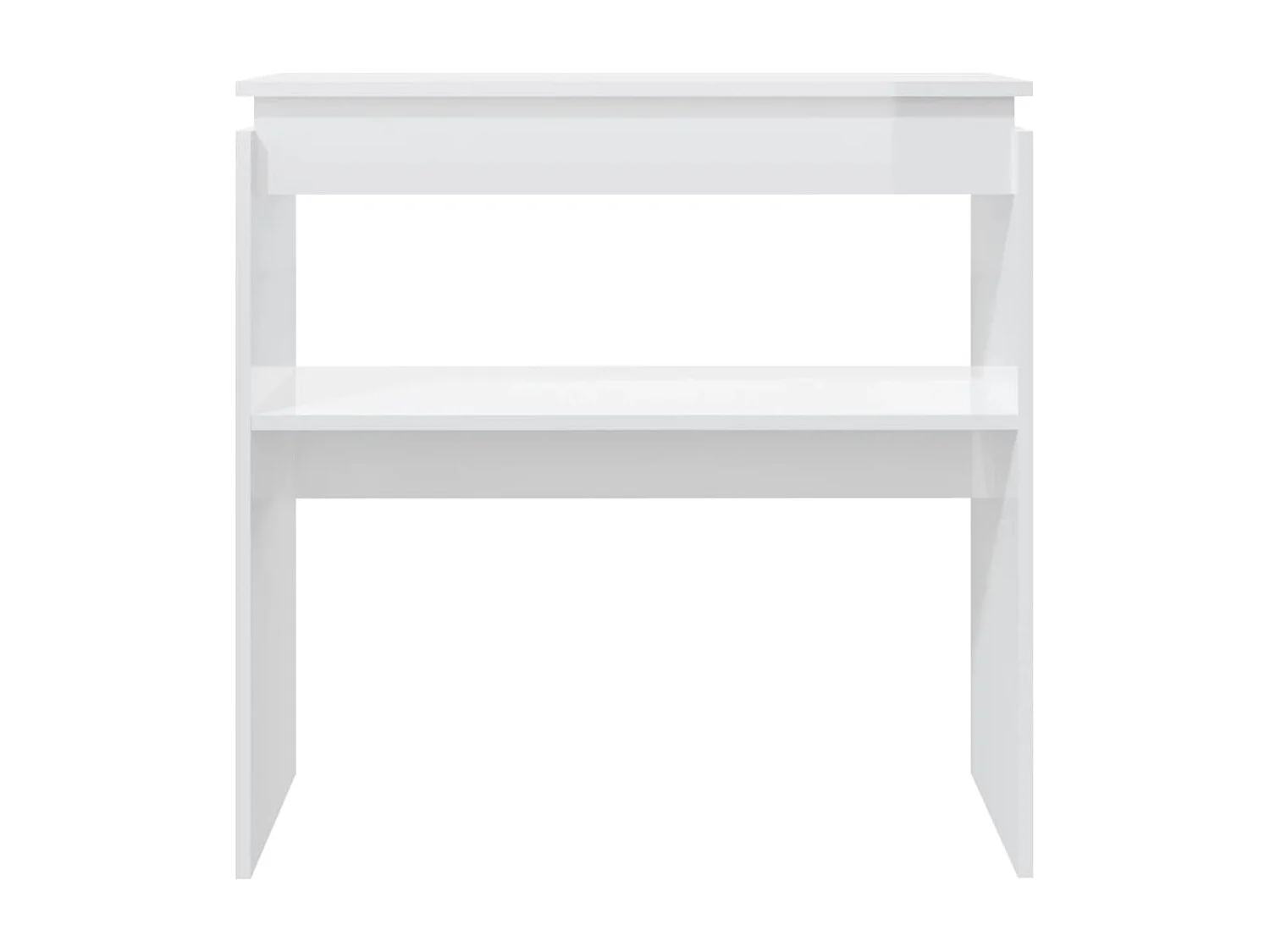 Mesa consola madera contrachapada blanco brillante 80x30x80 cm ES824056