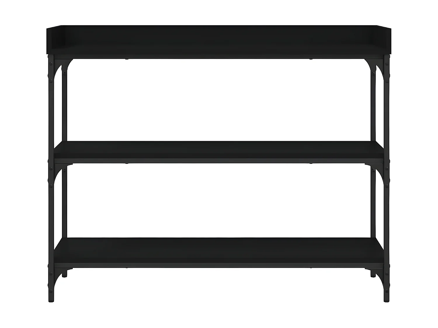 Table console avec étagères noir 100x30x80 cm GHR69618