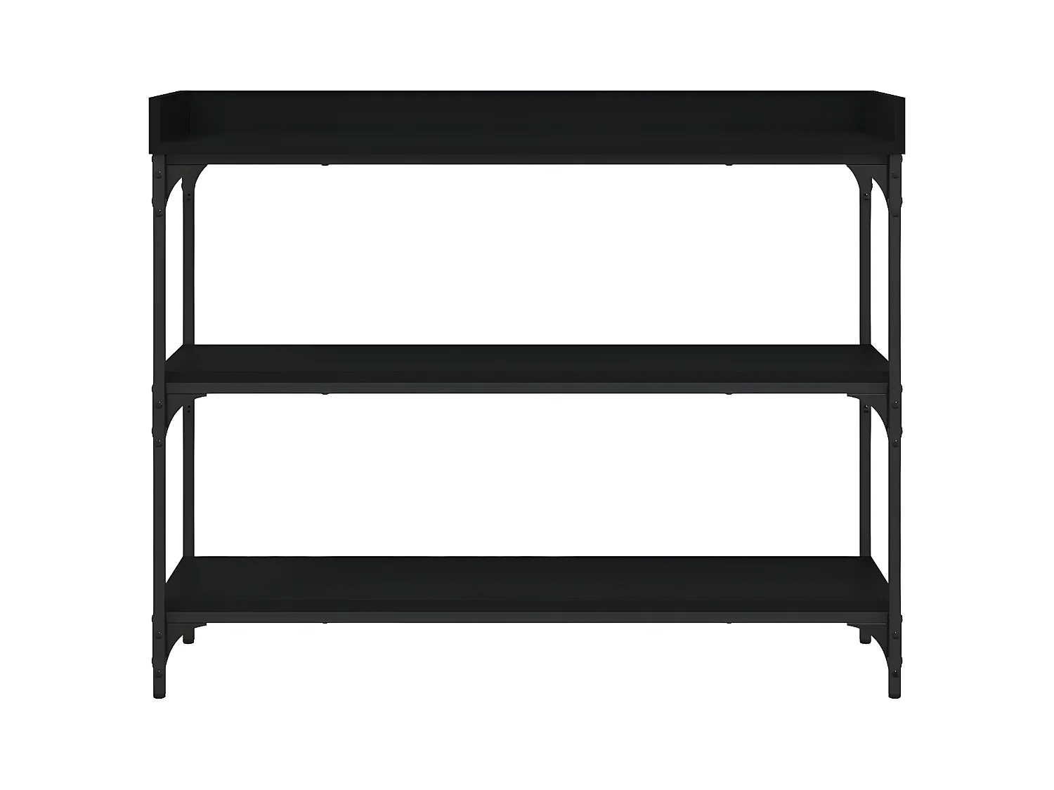 Konsolentisch,Flurtisch mit Ablagen Schwarz 100x30x80 cm -gkd529678
