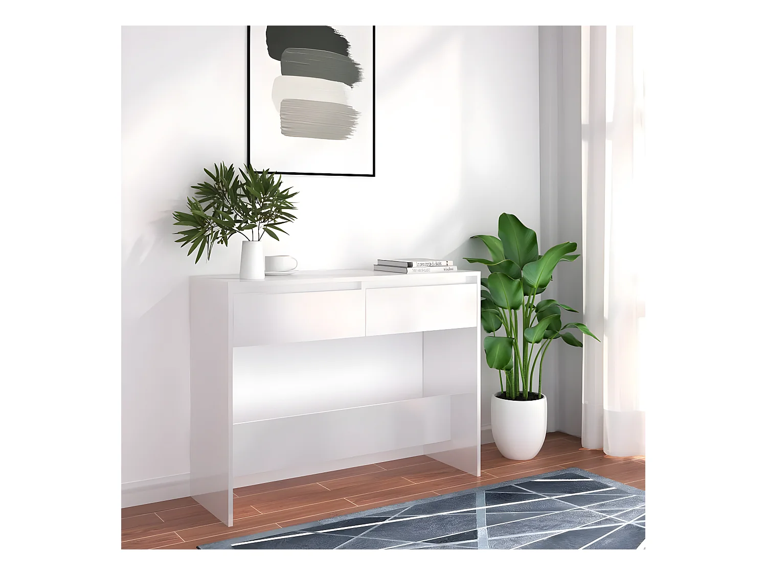 Table console Blanc 100x35x76,5 cm Aggloméré GHR68125