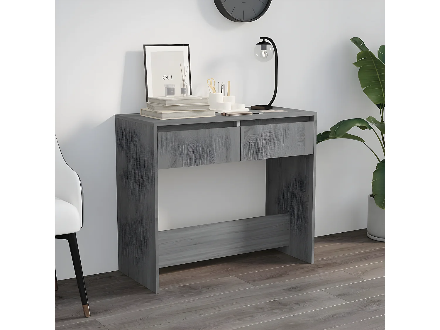 Mesa consola madera de ingeniería gris Sonoma 89x41x76,5 cm ES569248