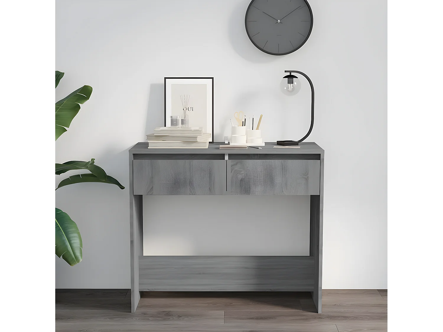 Mesa consola madera de ingeniería gris Sonoma 89x41x76,5 cm ES569248