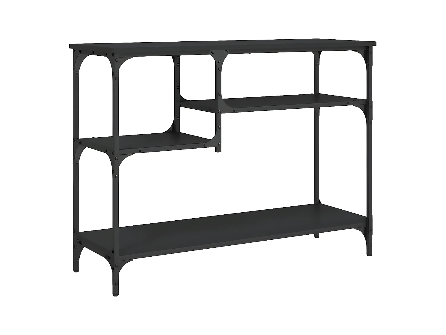 Konsolentisch,Flurtisch mit Ablagen Schwarz 100x35x75 cm -gkd832702
