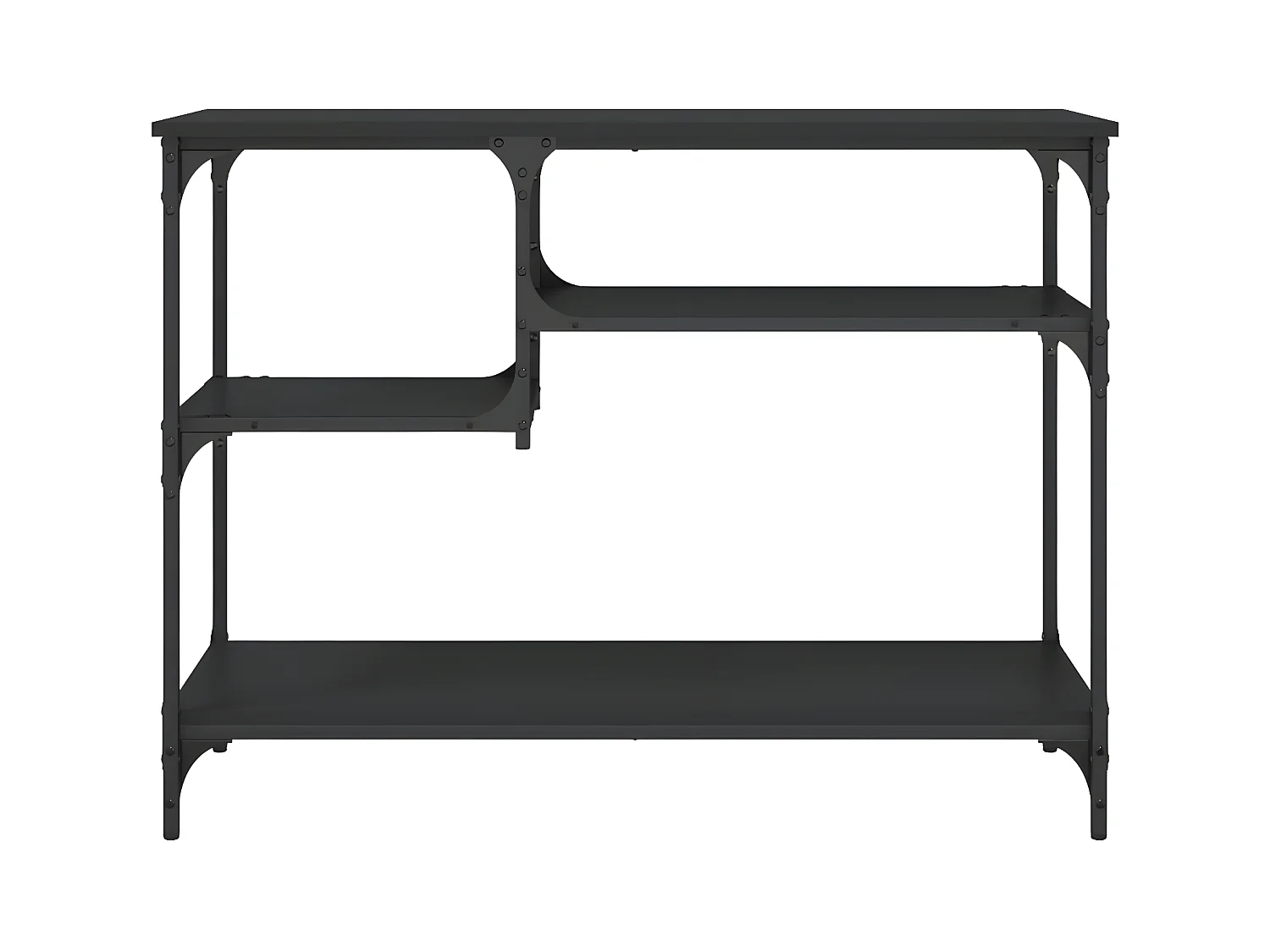 Konsolentisch,Flurtisch mit Ablagen Schwarz 100x35x75 cm -gkd832702