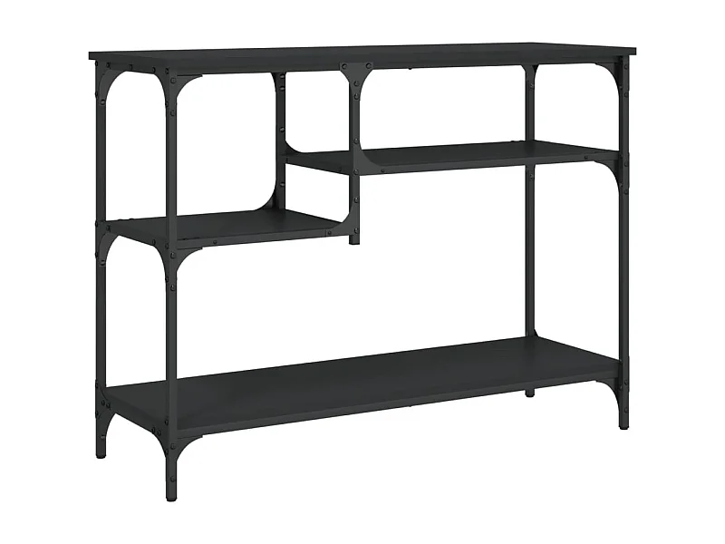 Table console avec étagères noir 100x35x75 cm GHR93885