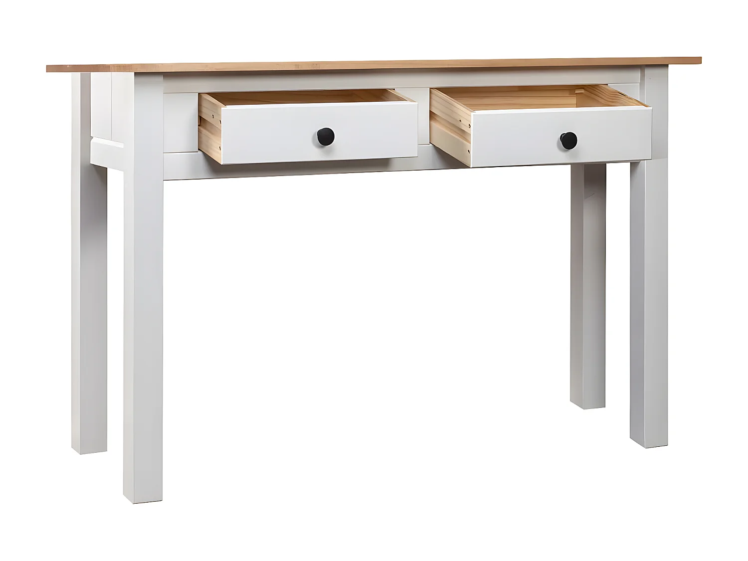 Table console Blanc 110x40x72 cm Pin solide Gamme Panama GHR44895