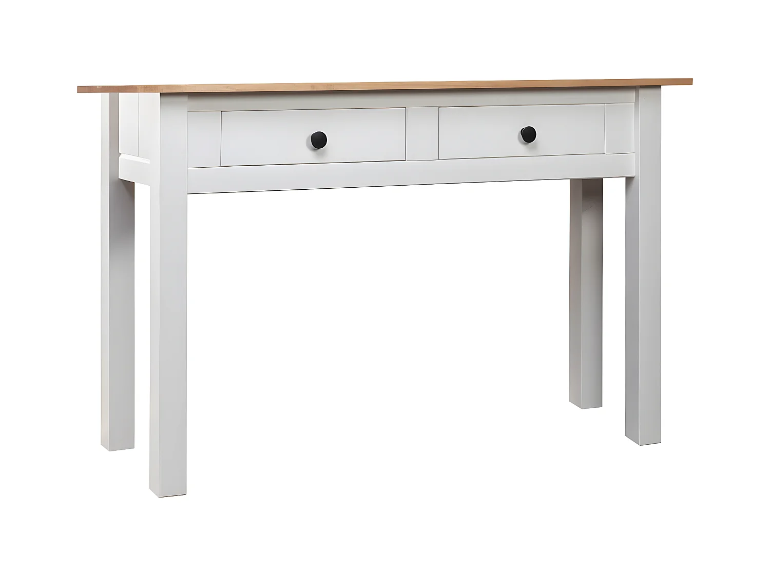 Table console Blanc 110x40x72 cm Pin solide Gamme Panama GHR44895