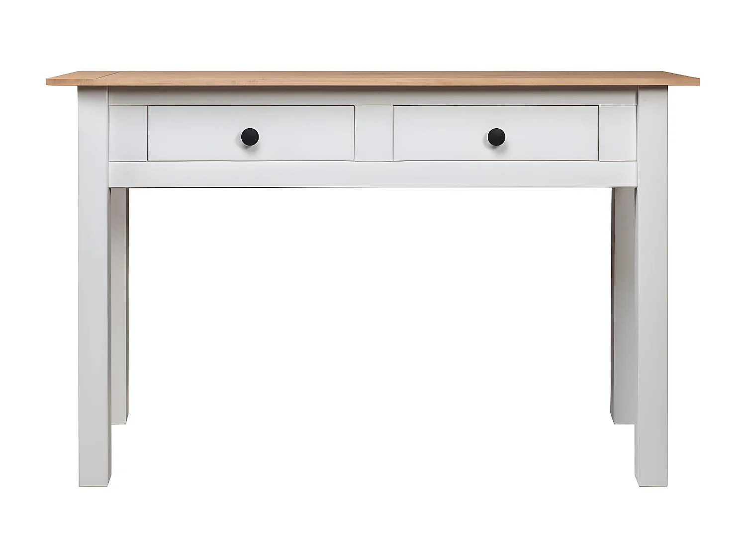 Table console Blanc 110x40x72 cm Pin solide Gamme Panama GHR44895