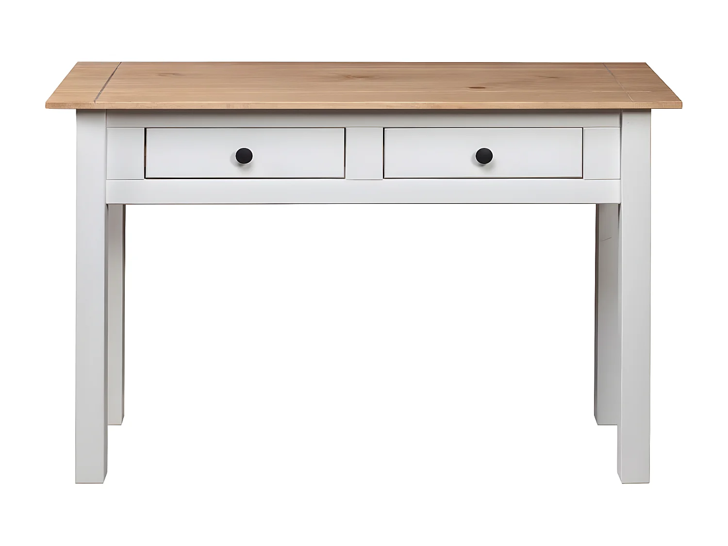 Table console Blanc 110x40x72 cm Pin solide Gamme Panama GHR44895