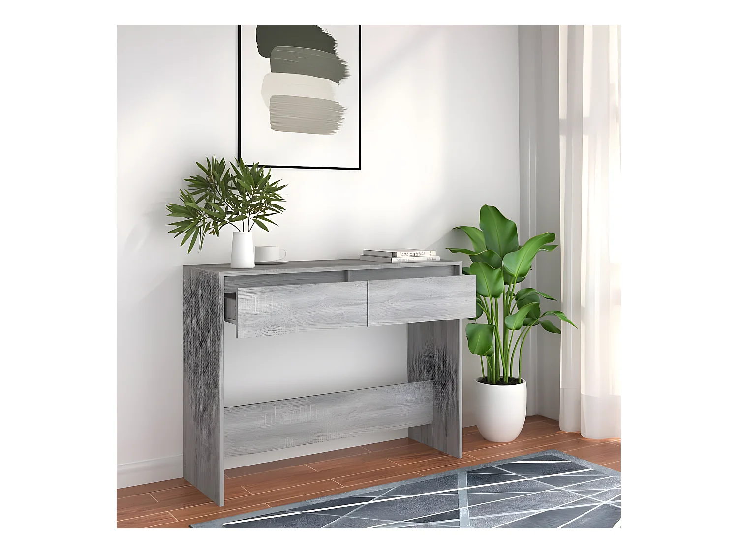 Table console Sonoma gris 100x35x76,5 cm Aggloméré GHR89808