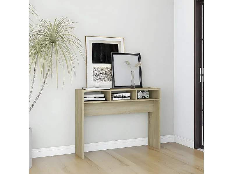 Table console Chêne sonoma 105x30x80 cm Aggloméré GHR57614