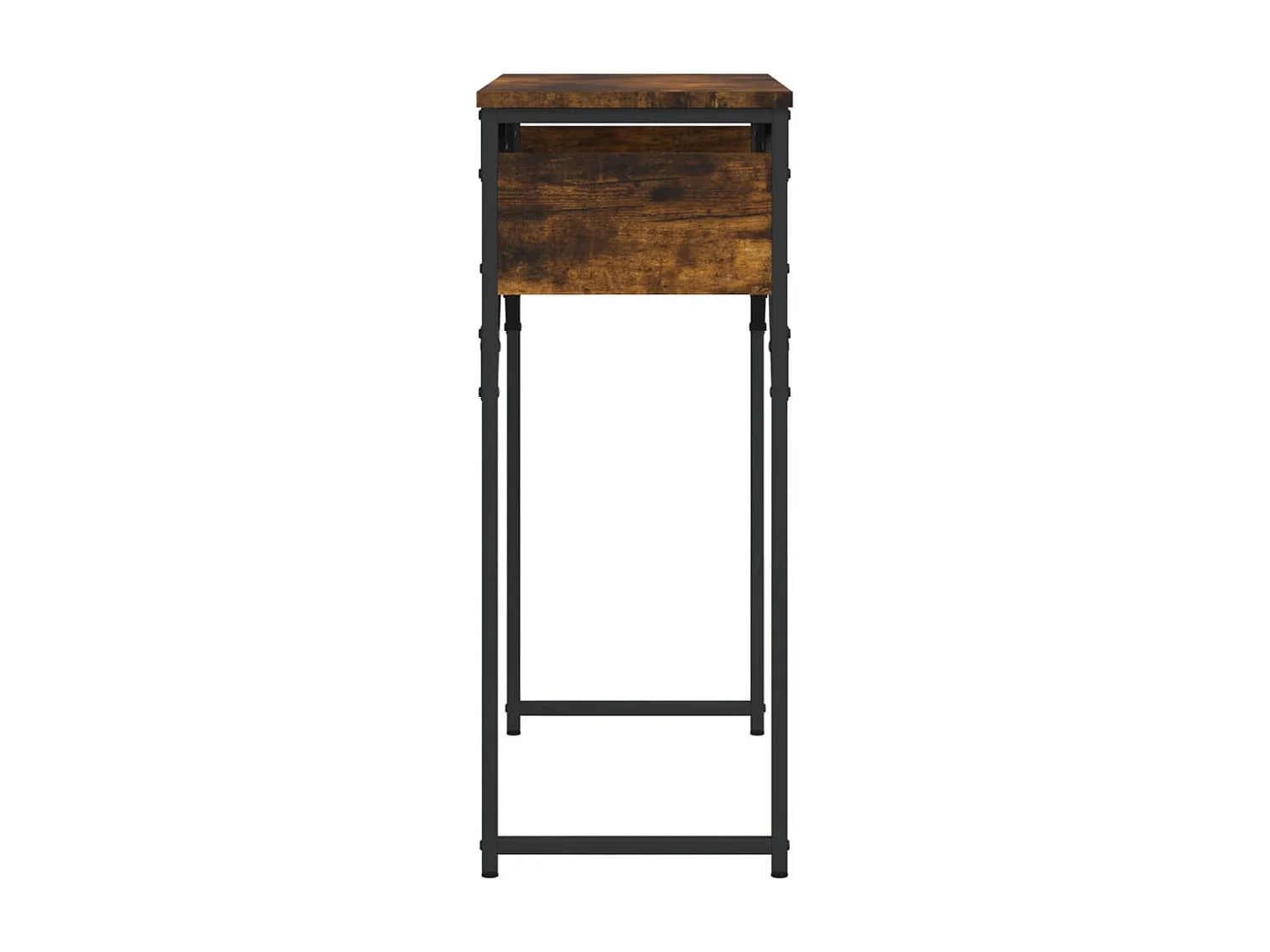 Table console avec étagère chêne fumé 75x30x75 cm GHR63823