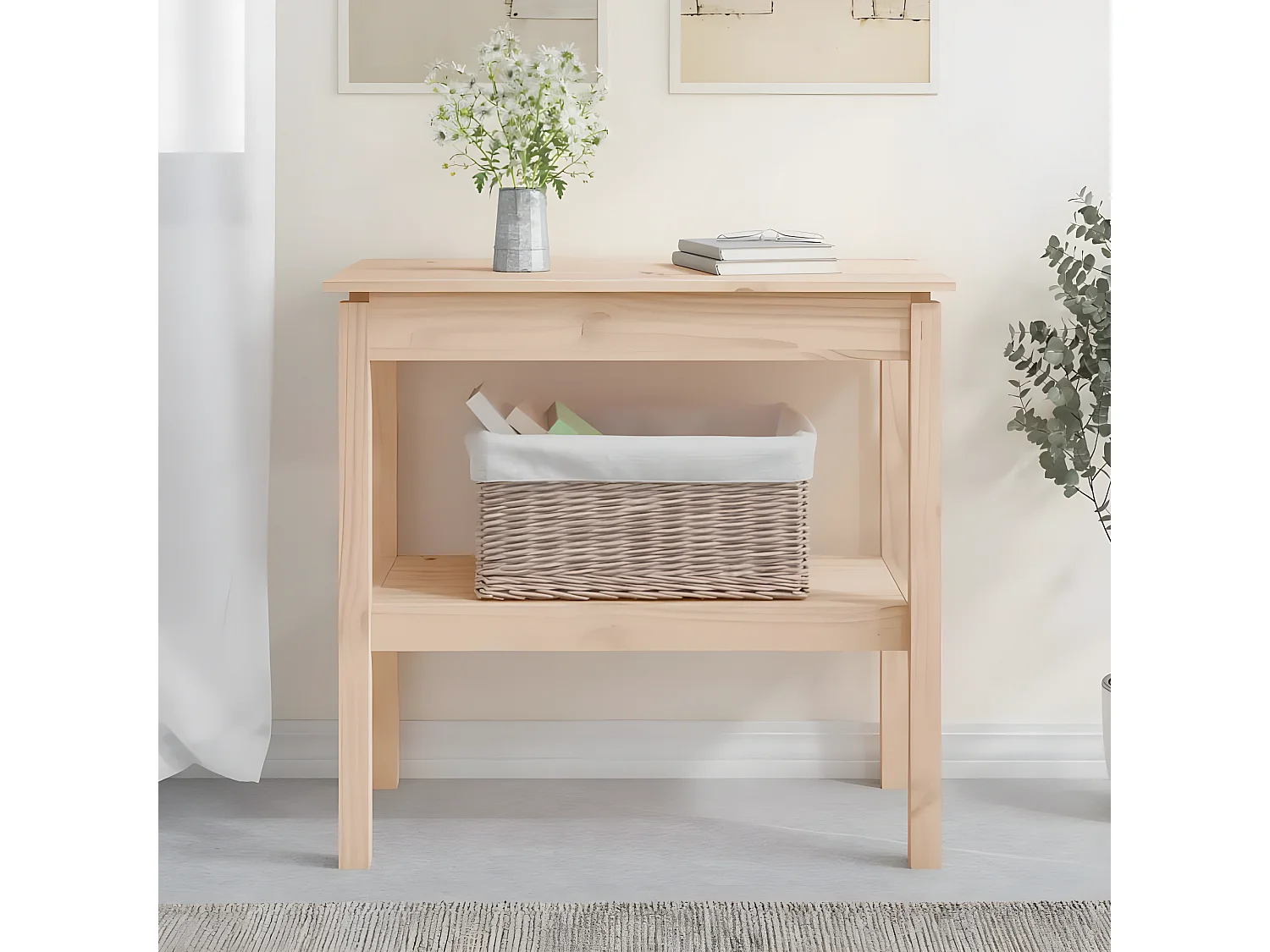 Konsolentisch,Flurtisch 80x40x75 cm Massivholz Kiefer -gkd75231