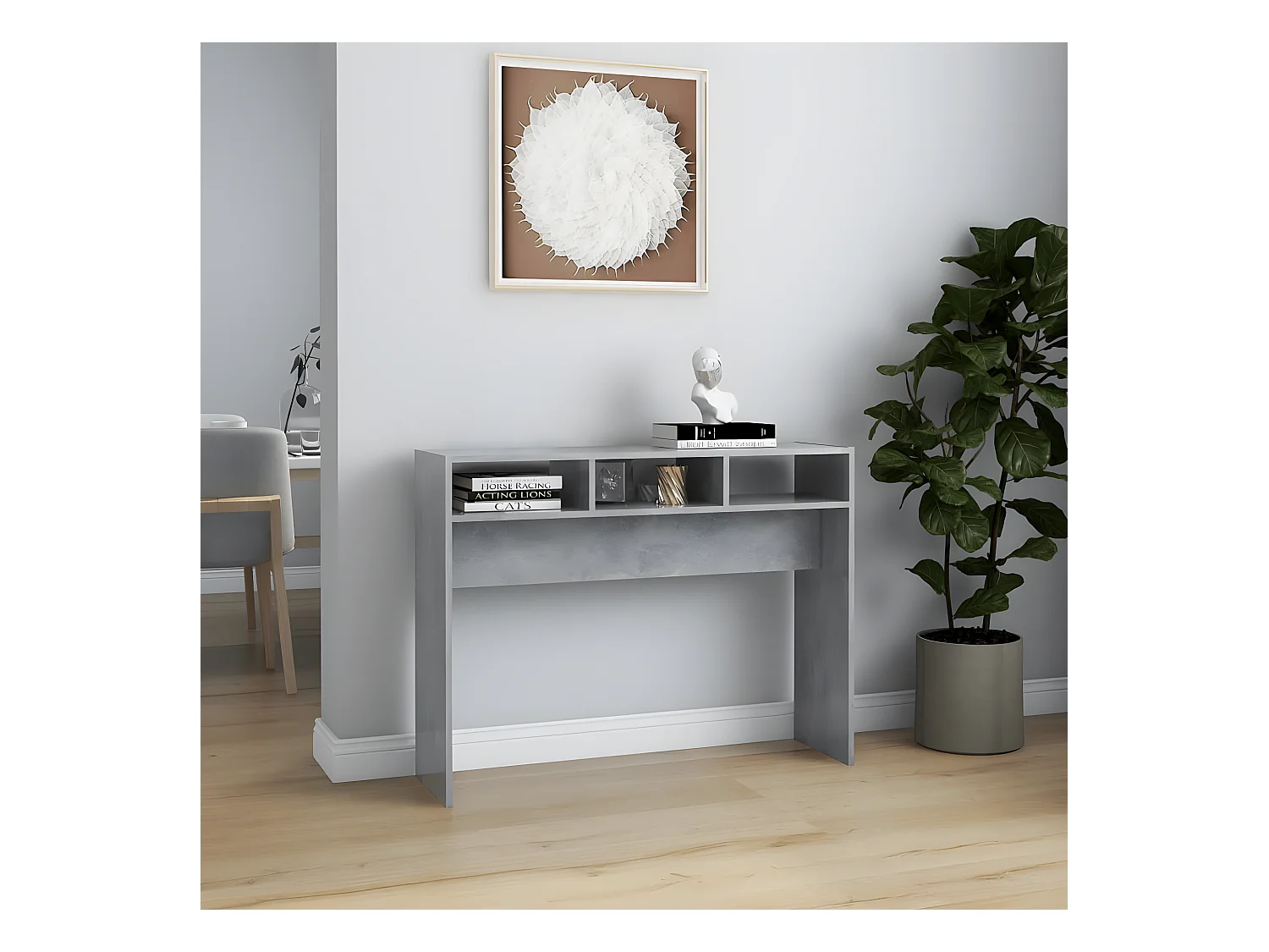 Konsolentisch,Flurtisch Betongrau 105x30x80 cm Holzwerkstoff -gkd962896