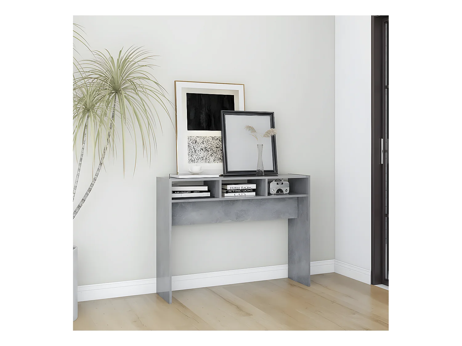 Table console Gris béton 105x30x80 cm Aggloméré GHR16310