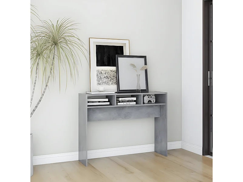 Table console Gris béton 105x30x80 cm Aggloméré GHR16310