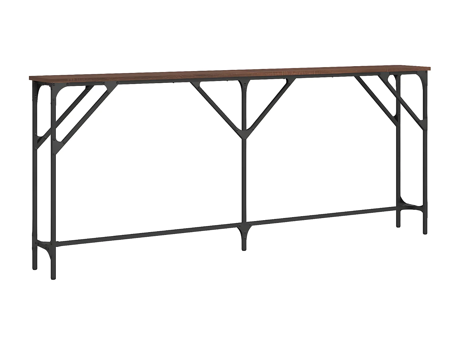 Table console chêne marron 180x23x75 cm bois d'ingénierie GHR80426