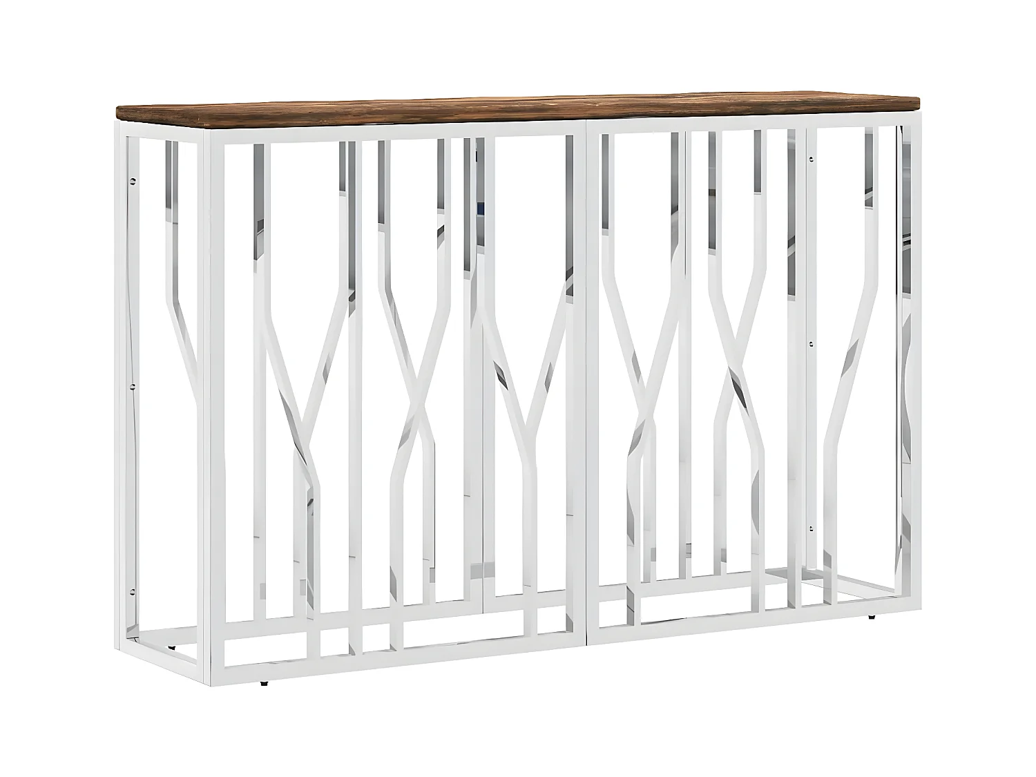Konsolentisch,Flurtisch Edelstahl und Massives Altholz -gkd961241
