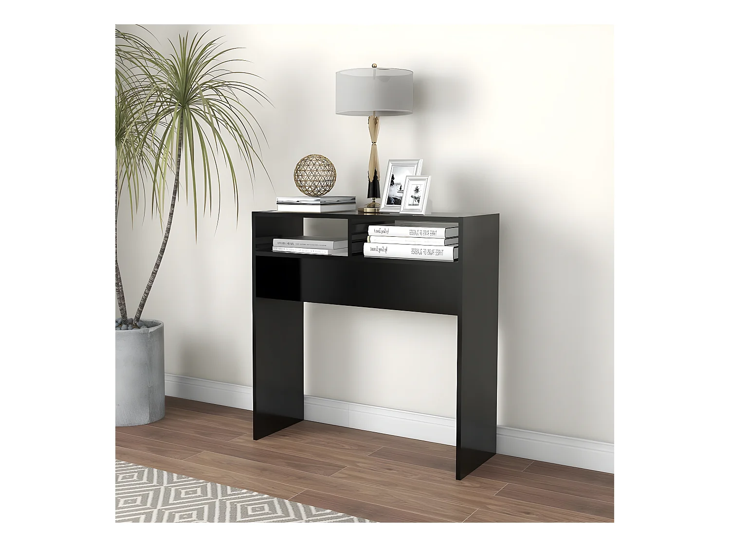 Table console Noir 78x30x80 cm Aggloméré GHR45655