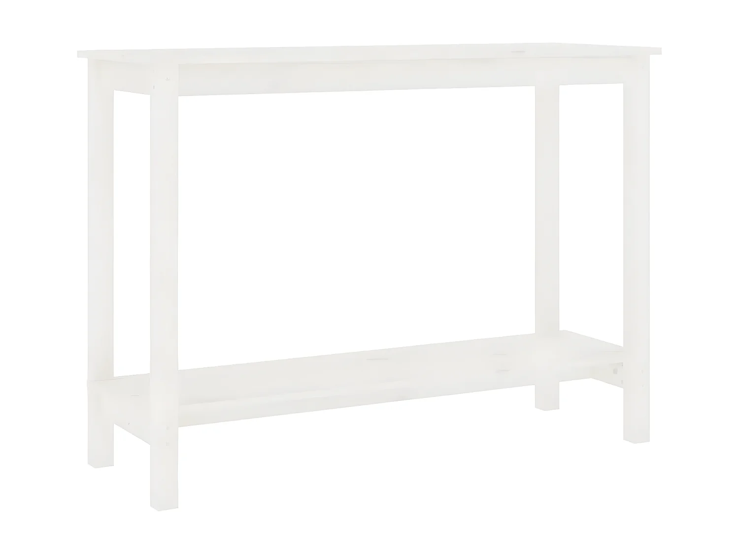 Mesa consola 110x40x80 cm pinho maciço branco PT721911