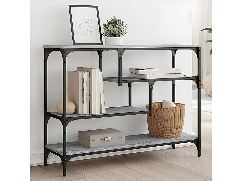 Table console sonoma gris 100x30x75 cm bois d'ingénierie GHR67416