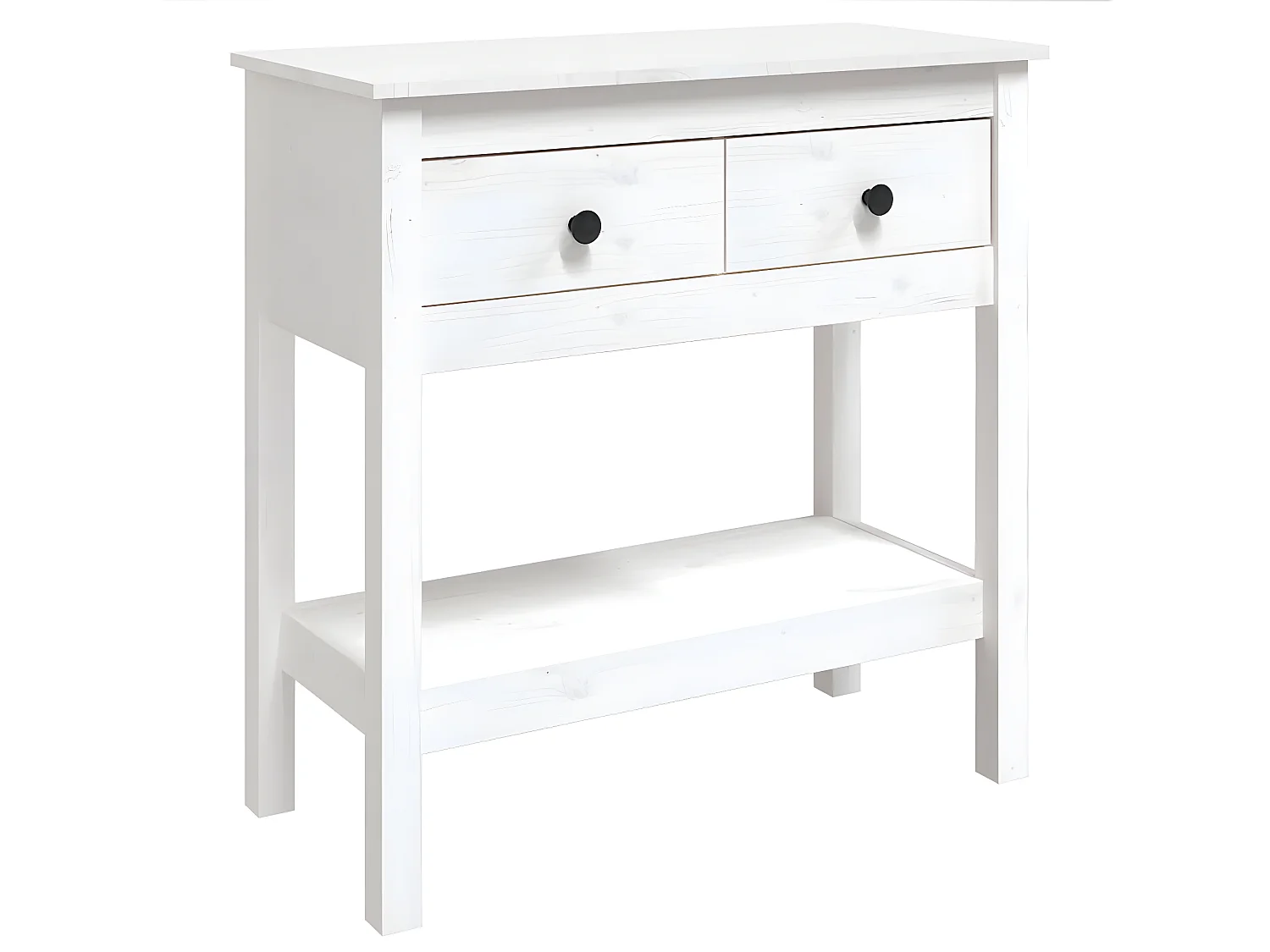 Table console Blanc 75x35x75 cm Bois massif de pin GHR18383