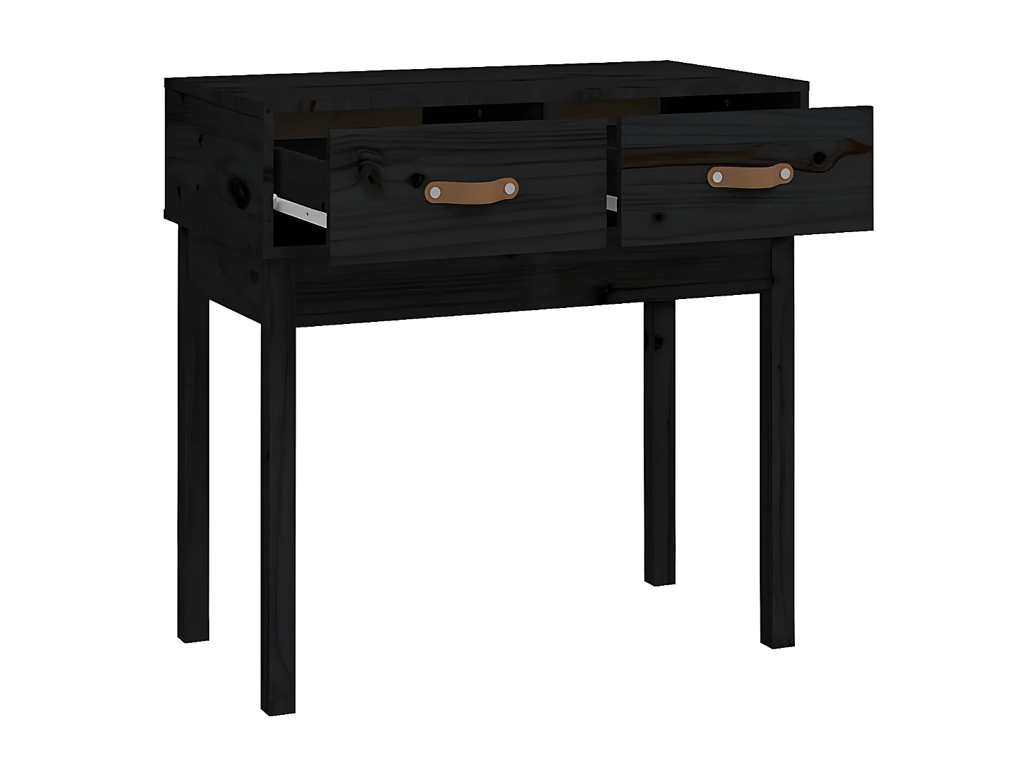 Table console Noir 76,5x40x75 cm Bois massif de pin GHR88025