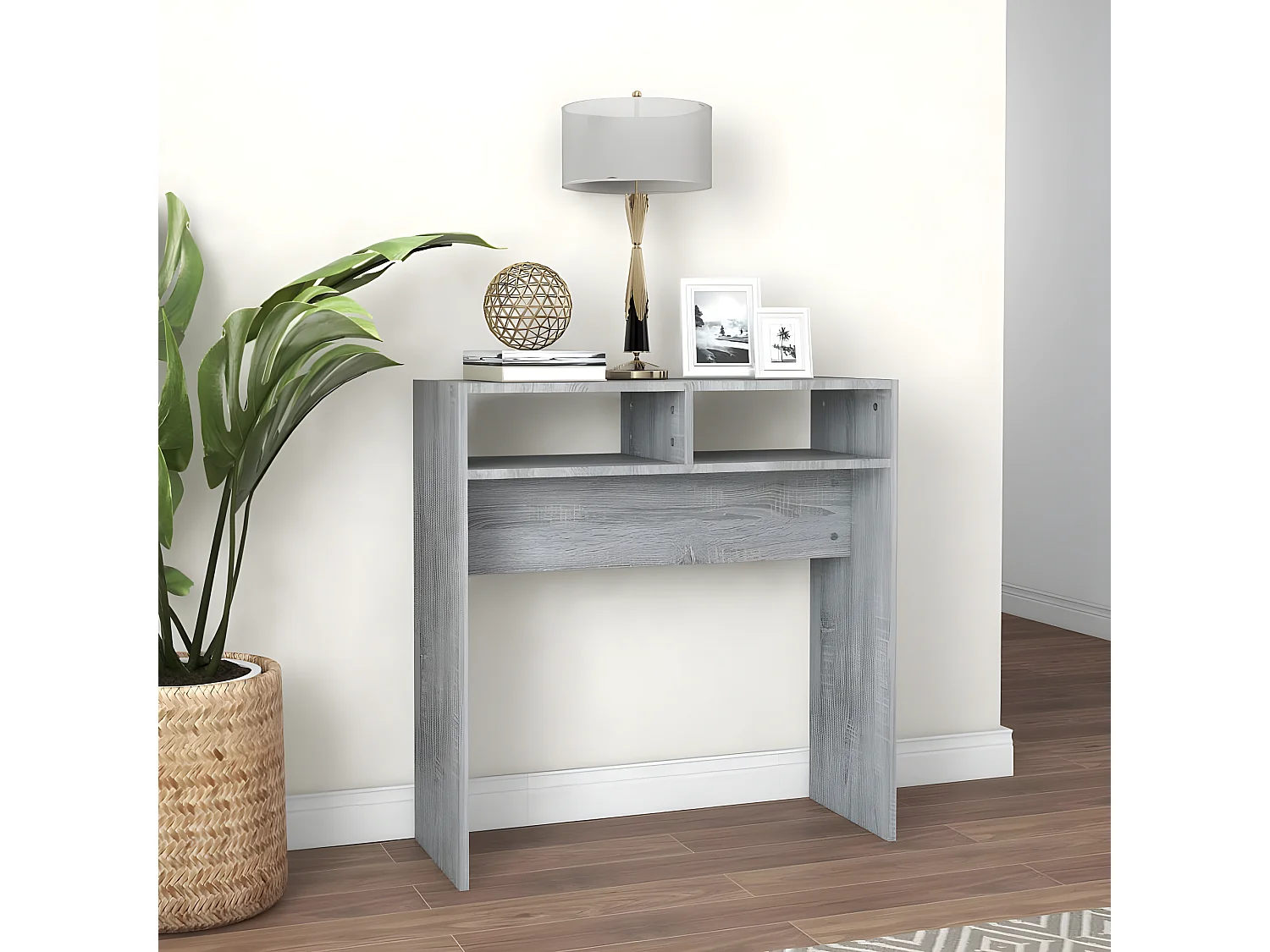 Table console Sonoma gris 78x30x80 cm Bois d'ingénierie GHR26448