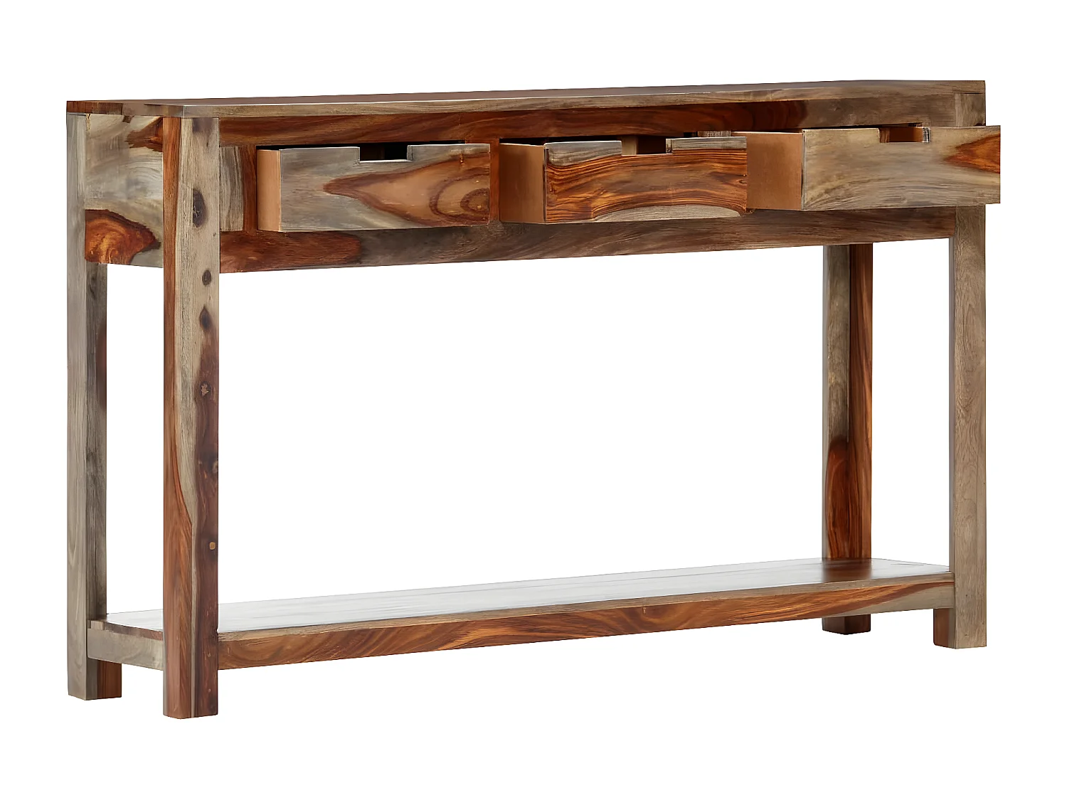 Konsolentisch,Flurtisch mit 3 Schubladen 120x30x75 cm Massivholz -gkd397425