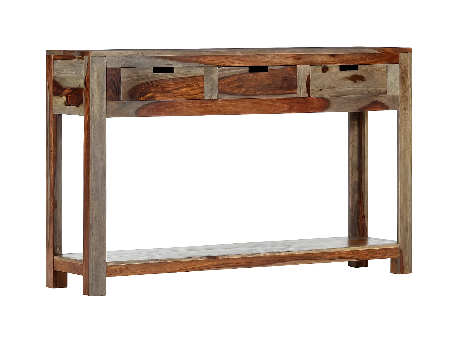 Table console avec 3 tiroirs 120x30x75 cm Bois massif GHR46817