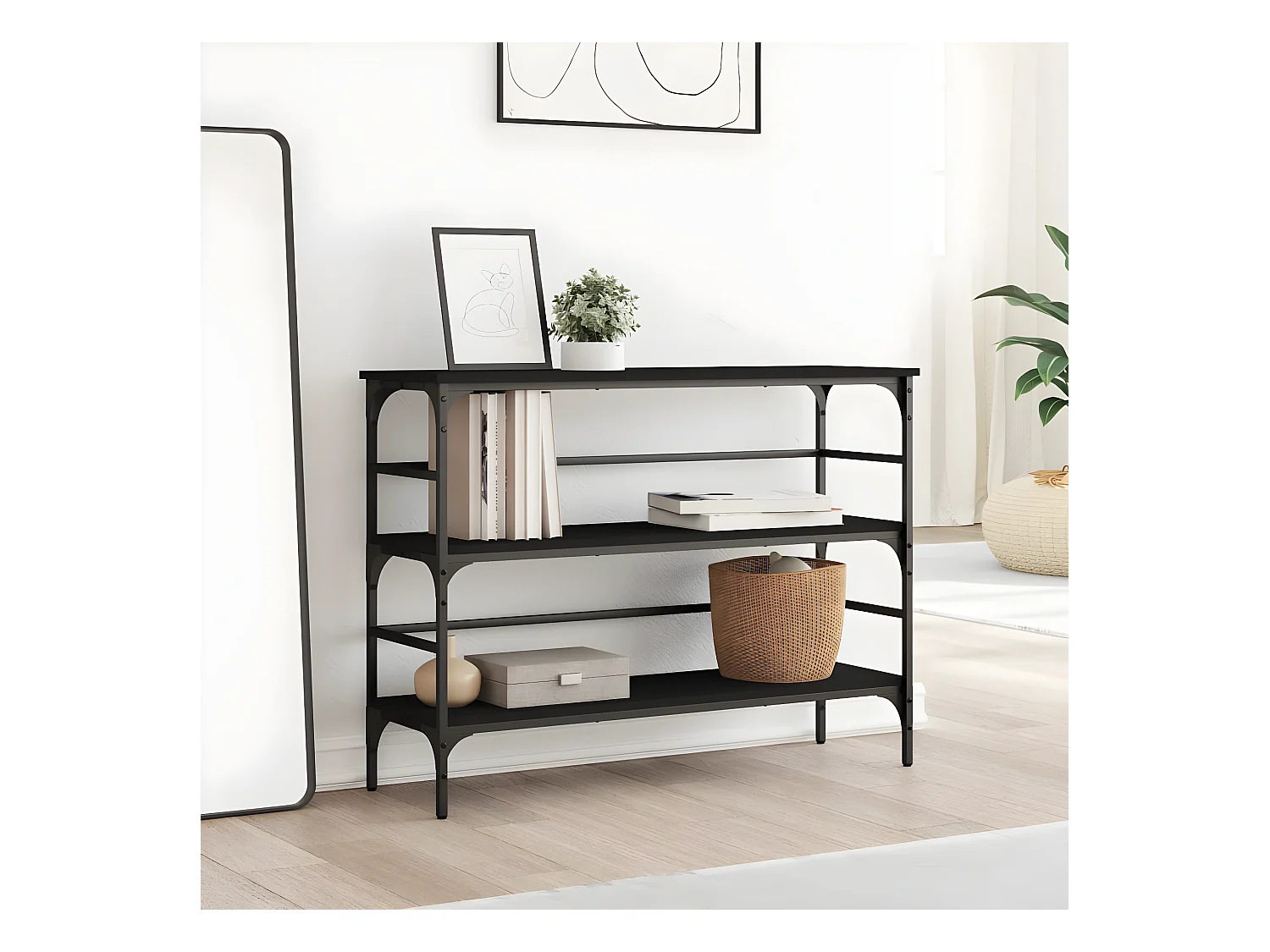 Konsolentisch,Flurtisch Schwarz 100x32x75 cm Holzwerkstoff -gkd695460