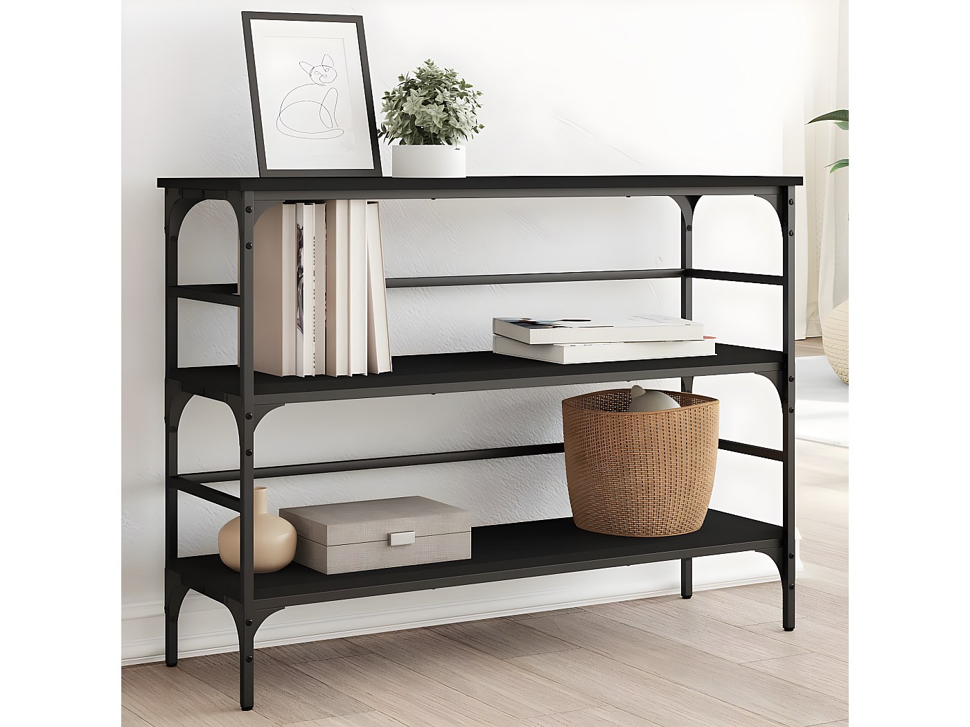 Maison Exclusive - Table console noir 100x40x80 cm bois d'ingénierie