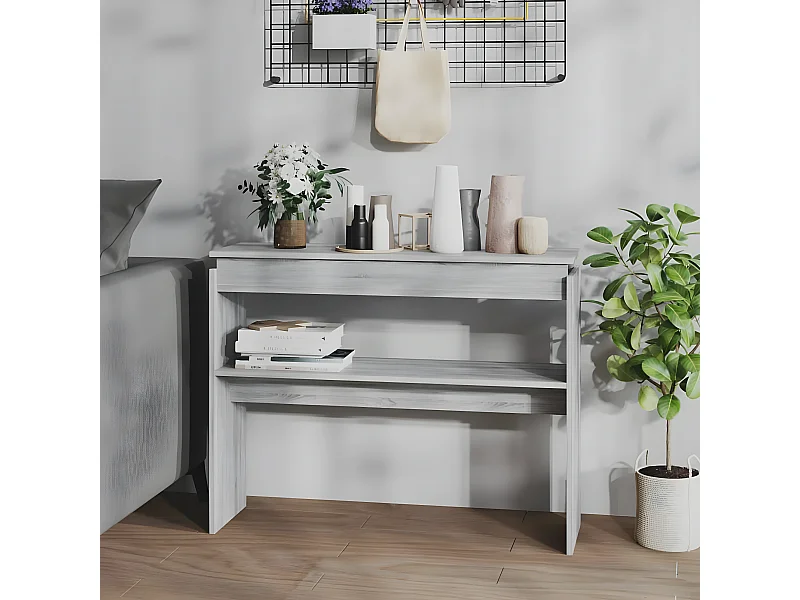 Table console Sonoma gris 102x30x80 cm Bois d'ingénierie GHR20074