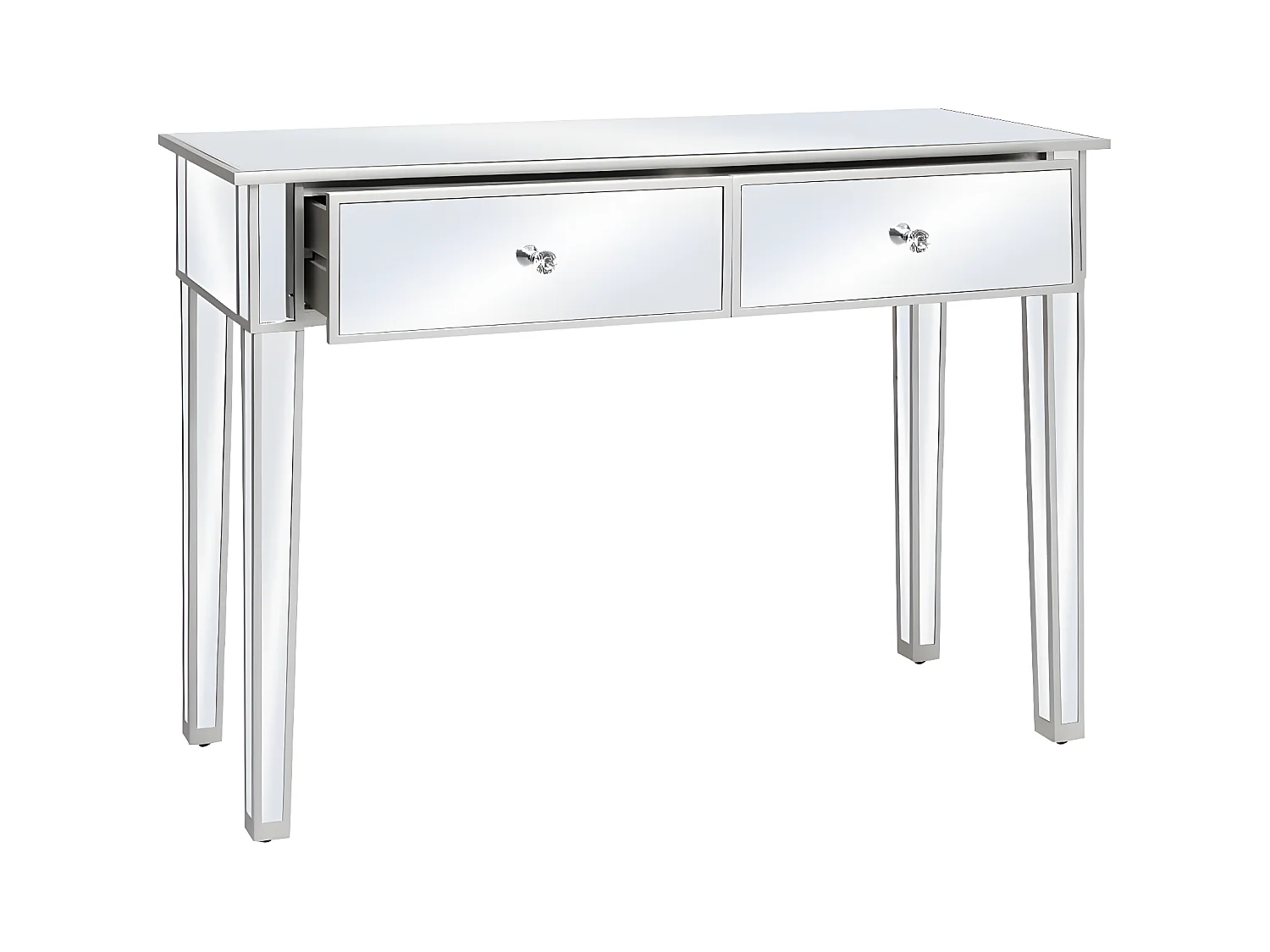 Verspiegelter Konsolentisch,Flurtische aus MDF und Glas 106,5x38x76,5 cm -gkd269480