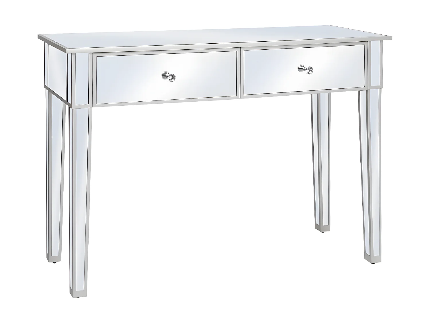 Verspiegelter Konsolentisch,Flurtische aus MDF und Glas 106,5x38x76,5 cm -gkd269480