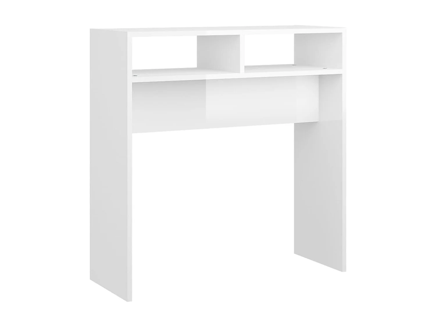 Table console Blanc brillant 78x30x80 cm Aggloméré GHR60700