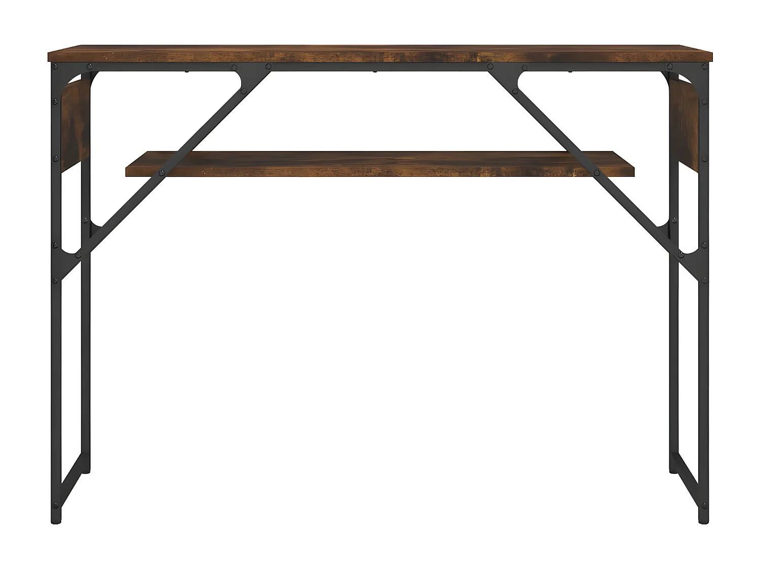 Table console avec étagère chêne fumé 105x30x75 cm GHR12988